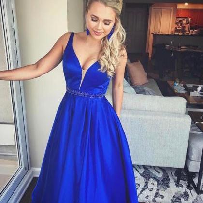 Charming Prom Dress, Royal Blue Prom Dresses, Sexy..