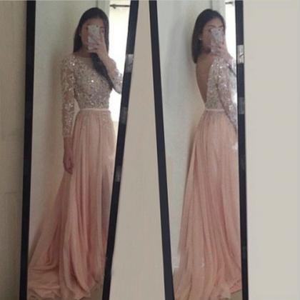 Sparkle Long Sleeve Prom Dresses,a-line Prom..
