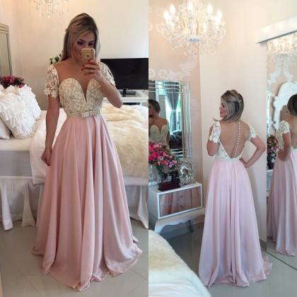 Sexy Prom Dress,pink Backless Prom Dresses,open..