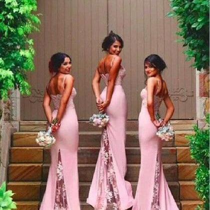 2017 Blush Pink Bridesmaid Dresses,..