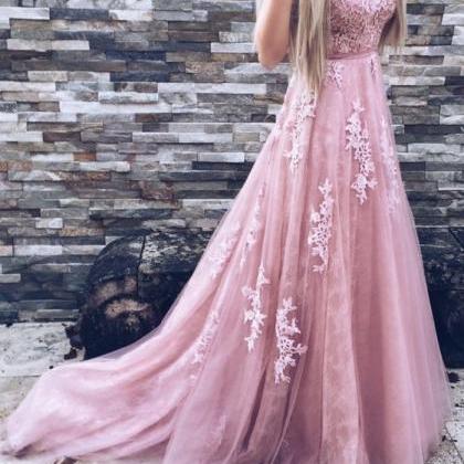 Unique Prom Dress,pink Prom Dresses,tulle Evening..