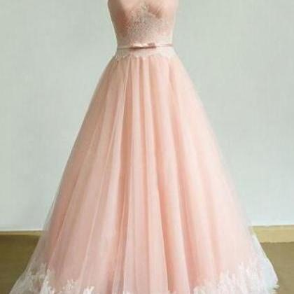A-line Prom Dress,appliques Prom Dress,tulle Prom..