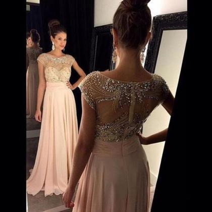 Sexy Pink Prom Dresses,pink Evening Gowns,simple..