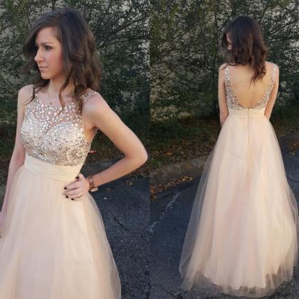 Champagne Lace Prom Dresses, Mermaid Style 2017..
