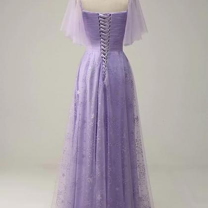 Sexy Off Shoulder Prom Dress, Lavender Prom Gown,..