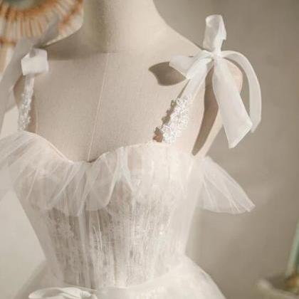 White Lovely Tulle with Lace Princess Cute Sweetheartt Short Party Dress, White Short Prom Dresses
