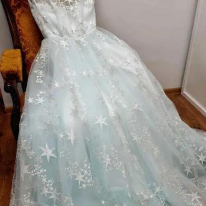 Simple Blue Tulle Prom Dress Blue Tulle Formal..