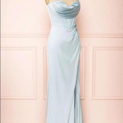 Cowl Neck Lace-up Back Mermaid Long Prom Dress