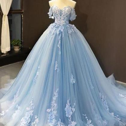 Ball Gown Tulle Off-the-shoulder Sleeveless..