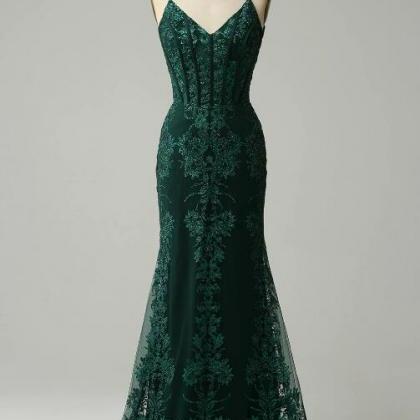 Trumpet/Mermaid Peacock Spaghetti Straps Ruched Prom Dress main image 1