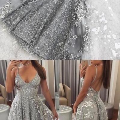 Charming Appliques Prom Dress, Sexy Short Prom Dress, Spaghetti Straps Prom Gowns