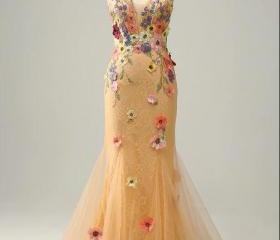 Deep V Neck Mermaid Velvet Prom Dresses LBQ1245 main image 1