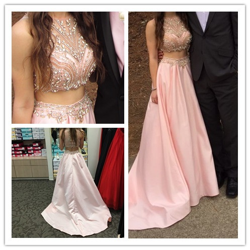 A-line Prom Dresses ,prom Dresses,2 Pieces Prom Gowns,pink Prom Dresses,long Prom Gown,prom Dress,mermaid Prom Gown,