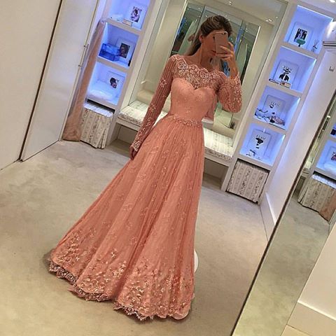 Coral pink hot sale prom dress