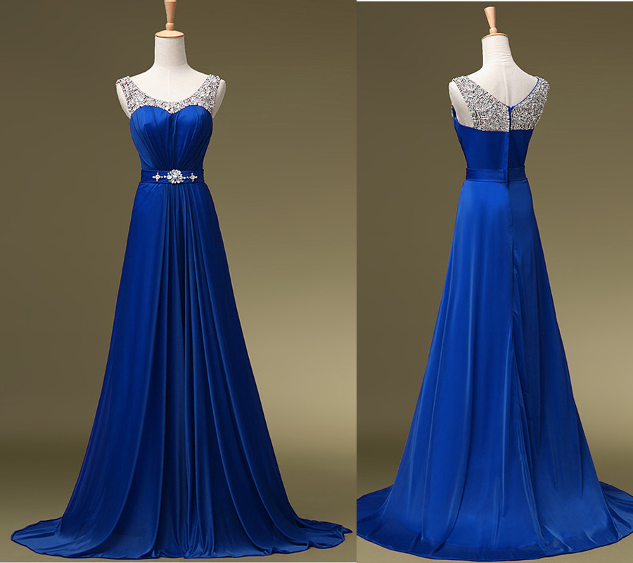 Chic A-line Prom Dresses ,royal Blue Prom Dresses,royal Blue Evening Gowns,beaded Party Dresses,evening Gowns,formal Dress For Teen