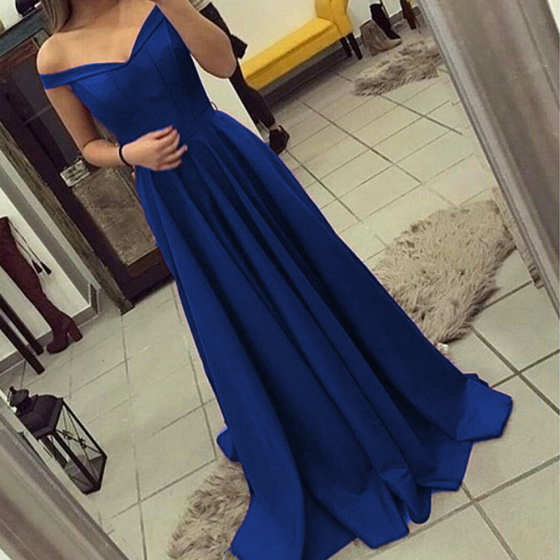 2025 Glamour A-line Prom Dresses ,v Neck Bridesmaid Dress,off Shoulder  Bridesmaid Dress,long Satin G on Luulla