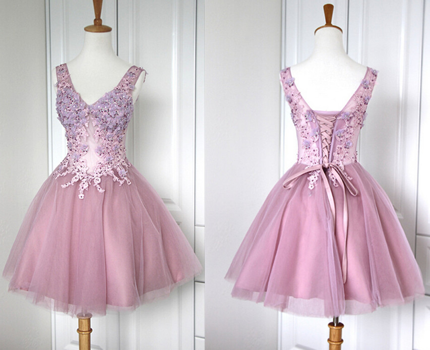 Charming Homecoming Dress,a-line Homecoming Dress,organza Homecoming Dress,v-neck Short Prom Dress,pd1700397