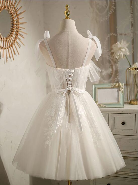 Adorable Tulle Short White Occasion Dress Homecoming Dress