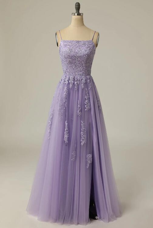 Light Purple A-line Prom Dress,Wedding Guest Outfit Y6470 main image 1