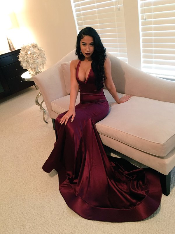 wine purple prom dress