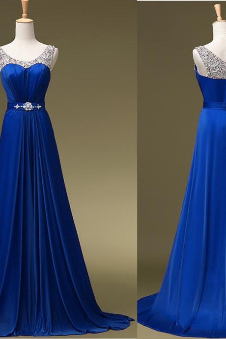 Long Royal Blue Prom Dresses,sparkle Party Dresses,beaded Formal Dresses,royal Blue Graduation Dresses,sparkle Prom Gowns