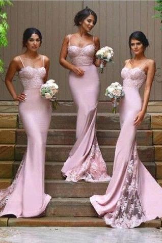 2017 Blush Pink Bridesmaid Dresses,lace Prom Dress, Vestido Mae Da Noiva, Mermaid Formal Gowns,blush Pink Evening Dresses,blush Pink Prom