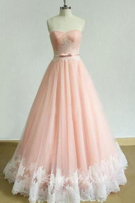Hot sale A-Line Prom Dress,Appliques Prom Dress,Tulle Prom Dress,Charming Prom Dress, Sweetheart Evening Dress, Pink Prom Dress