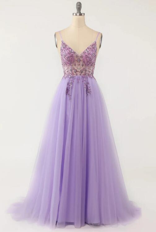 Shining Beading Prom Dress, Prom Gown, Custom Evening Dress, Tulle Formal Dress, Handmade Party