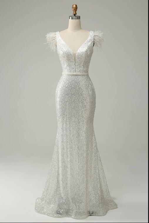 Unique Blue V-Neck Mermaid Long Prom Dress Ideas, Evening Party Dresses,WGP1778 main image 0