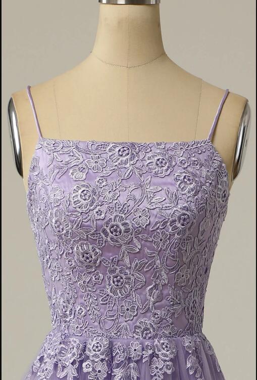Ovlias Purple Strapless Bubble Sleeves Long Prom Dress with Sequins YL0185 main image 0