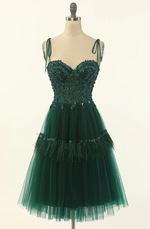Green Beading Tulle Graduation Dress on Luulla